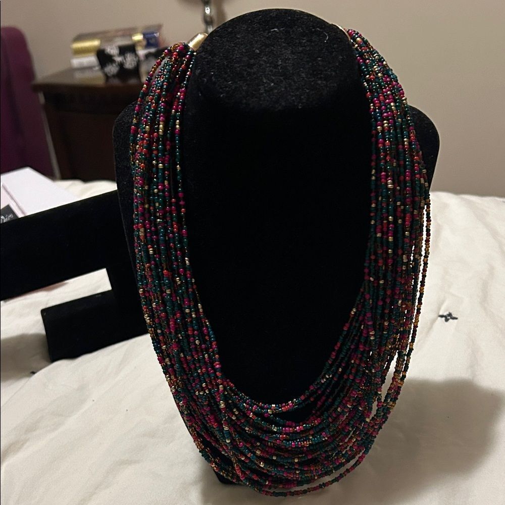 Bocar bead multicolor statement necklace
